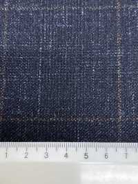 56CN5231 CANONICO(カノニコ) WOOL SILK & LINEN FANCY SUITING ネイビー/ブラウン ウィンドウペン[生地] CANONICO(カノニコ) サブ画像