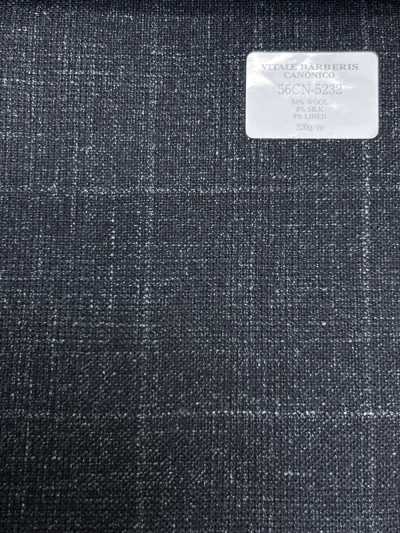 56CN5232 CANONICO(カノニコ) WOOL SILK & LINEN FANCY SUITING グリーン/オフ ウィンドウペン