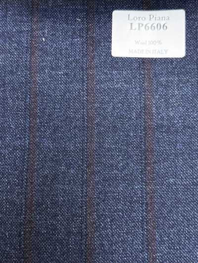 LP6606 Loro Piana ネイビー×レッド ストライプ