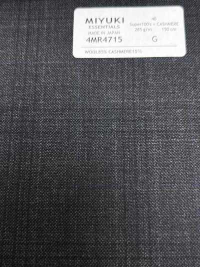 4MR4715 26AW Super100's × CASHIMERE チャコールグレー チェック