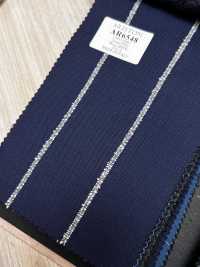 AR6548 ARISTON Super130's ネイビー×白 ストライプ[生地] 細井商事株式会社 サブ画像