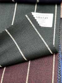 AR6549 ARISTON Super130's グリーン×白 ストライプ[生地] 細井商事株式会社 サブ画像