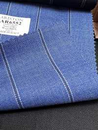 AR6552 ARISTON Super130's ブルー×ネイビー ストライプ[生地] 細井商事株式会社 サブ画像