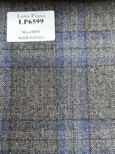 LP6599 Loro Piana ブラウン×ブルー チェック