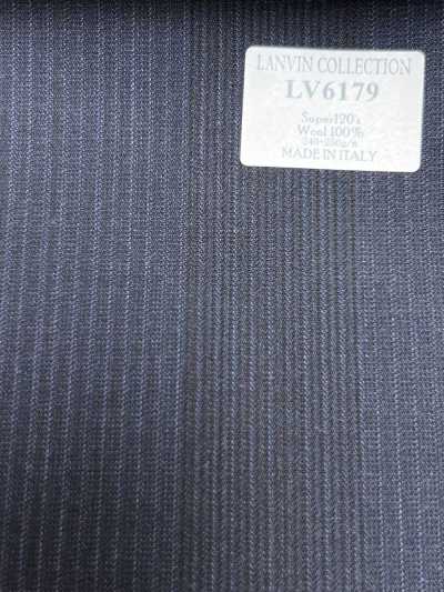 LV6179 LANVIN COLLECTION Super120's 濃紺 ストライプ