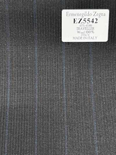 EZ5542 Ermenegildo Zegna TRAVELLER グレー×サックス ストライプ