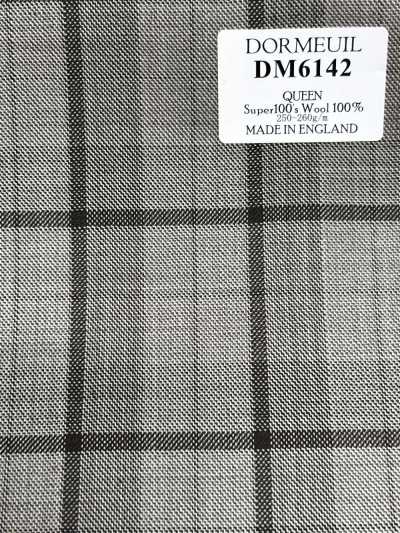 DM6142 DORMEUIL QUEEN Super100's ベージュ×ブラック チェック