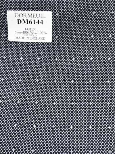 DM6144 DORMEUIL QUEEN Super100's ブラック×ホワイト 刺子柄
