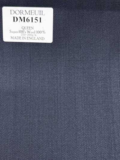 DM6151 DORMEUIL QUEEN Super100's 濃紺 ストライプ