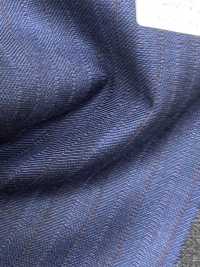 DM6155 DORMEUIL QUEEN Super100's ネイビー×ブラウン ストライプ[生地] 細井商事株式会社 サブ画像