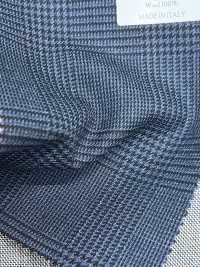 CR6612 CARNET 3PLY ネイビー グレンチェック[生地] 細井商事株式会社 サブ画像