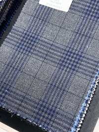 CR6617 CARNET 3PLY グレー×ネイビー チェック[生地] 細井商事株式会社 サブ画像