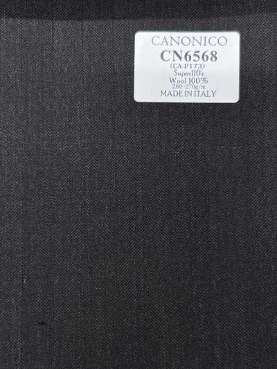 CN6568 CANONICO Super110's ダークブラウン ストライプ