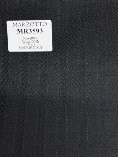 MR3593 MARZOTTO Super110's 黒 ストライプ