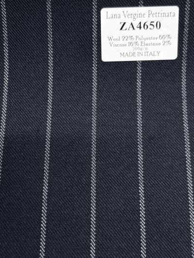 ZA4650 Lana Vergine Pettinata ネイビー×ホワイト ストライプ