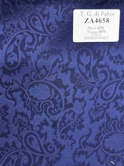 ZA4658 T.G.di Fabio ブルー ペイズリー ジャカード